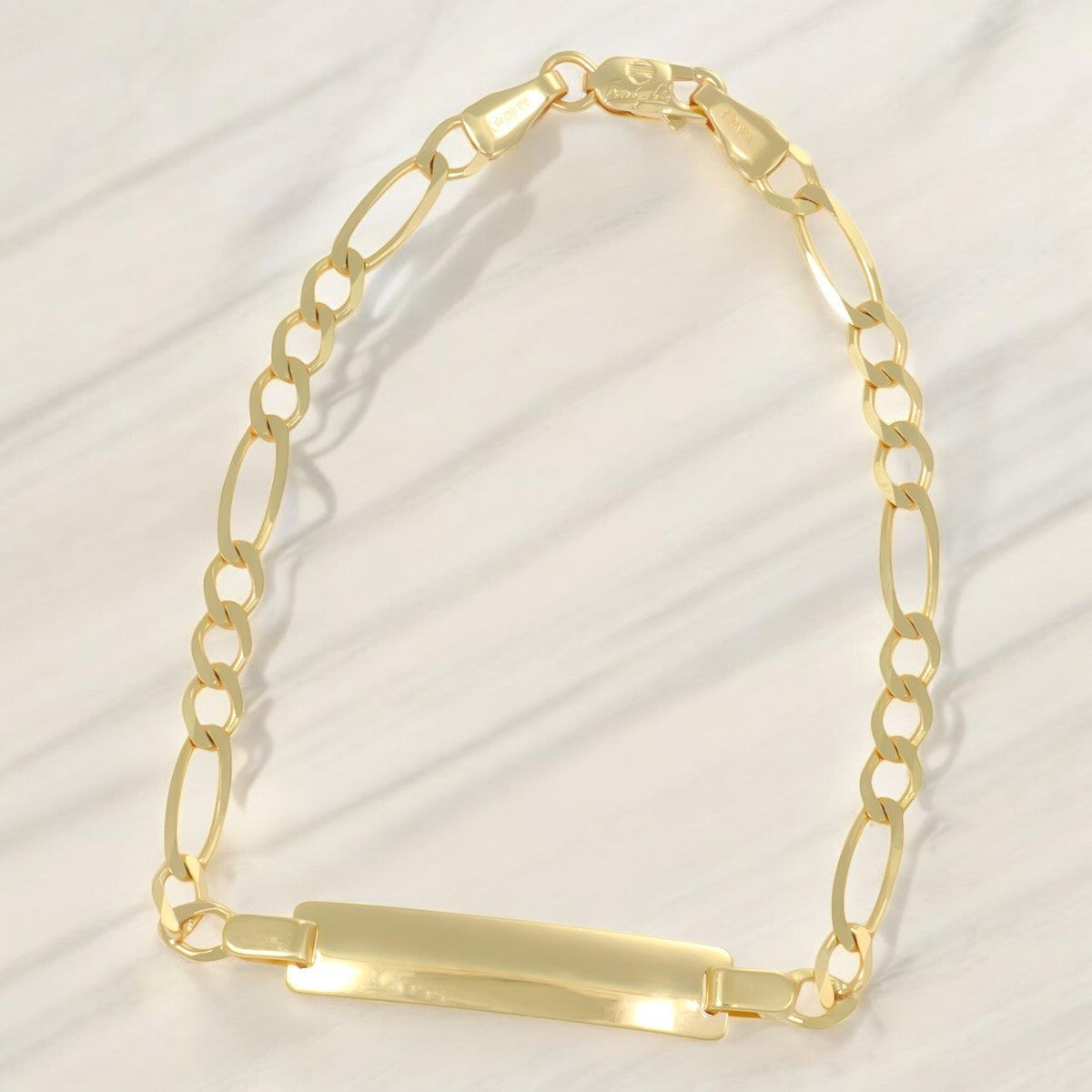 Esclava Italiana Figaro 3x1 De 10 Quilates 3.5mm, 16cm