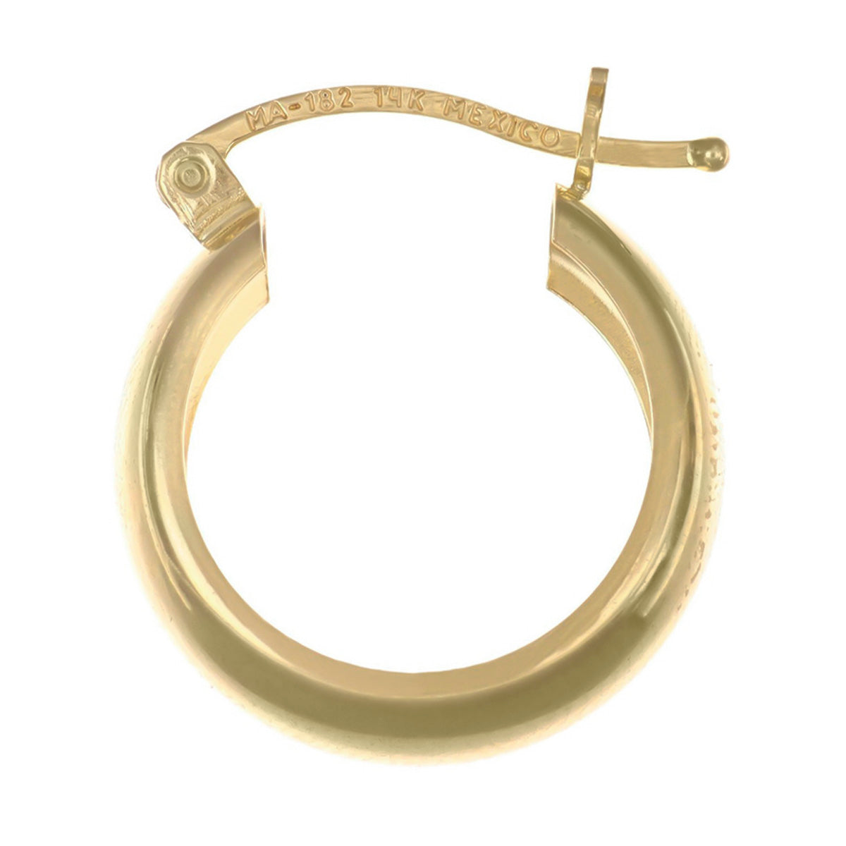 Arracada Bangle De Oro De 14k Lisa De 4mm de Ancho