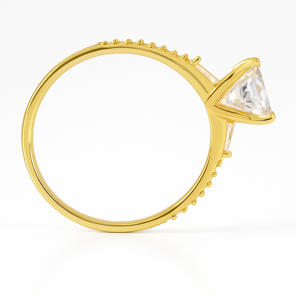 10k Gold Engagement Ring With Zirconia Stone