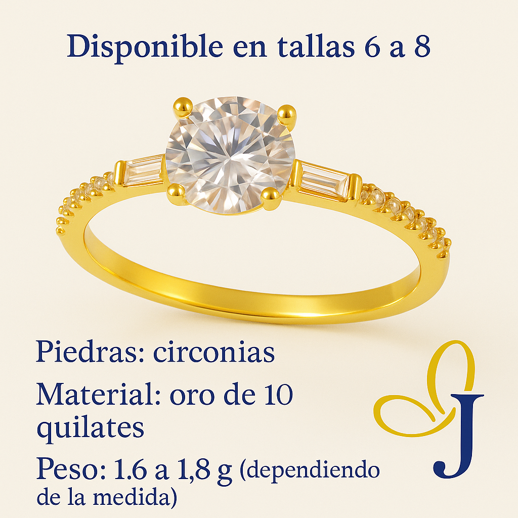 10k Gold Engagement Ring With Zirconia Stone