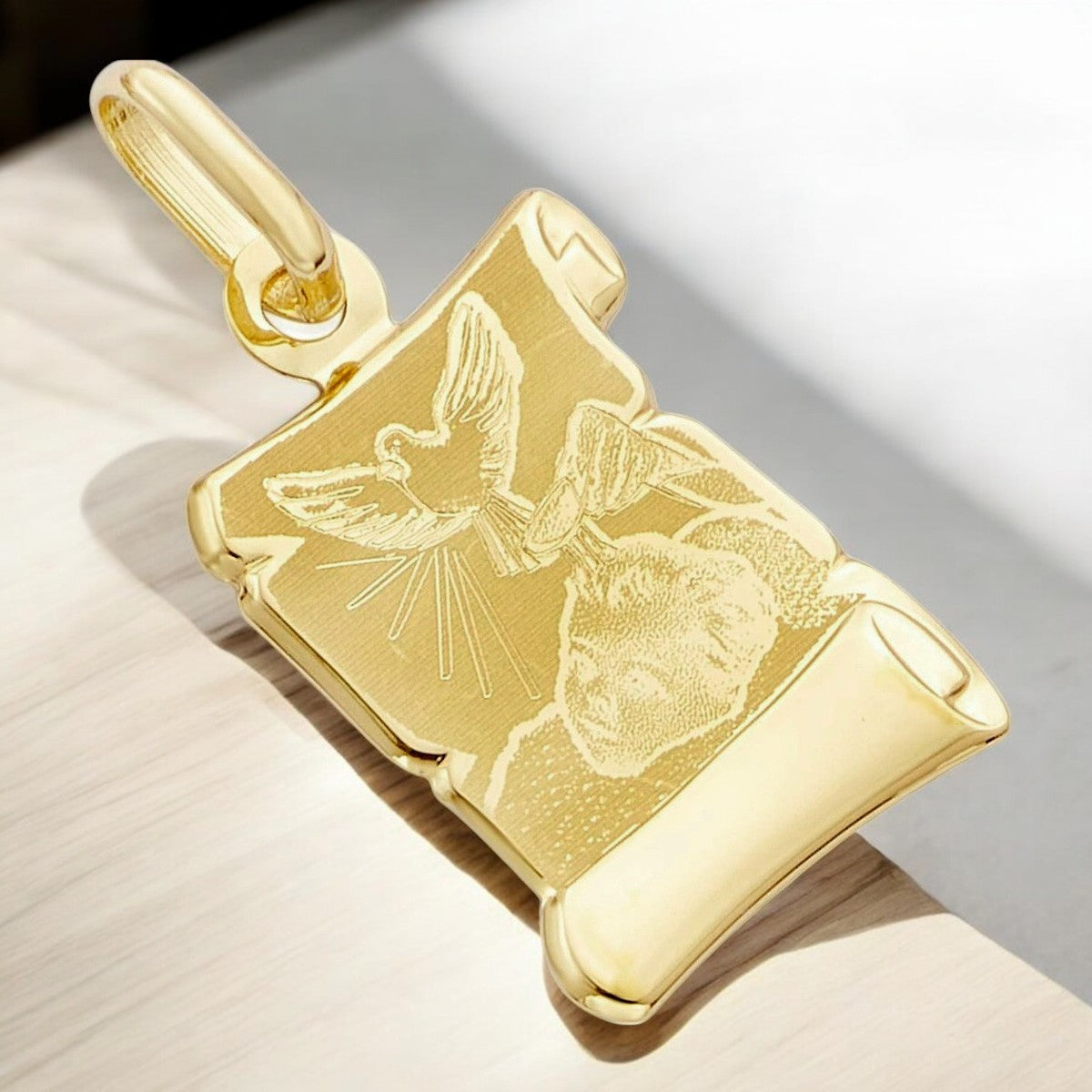 Medalla De Bautizo Italiana De Oro De 10k