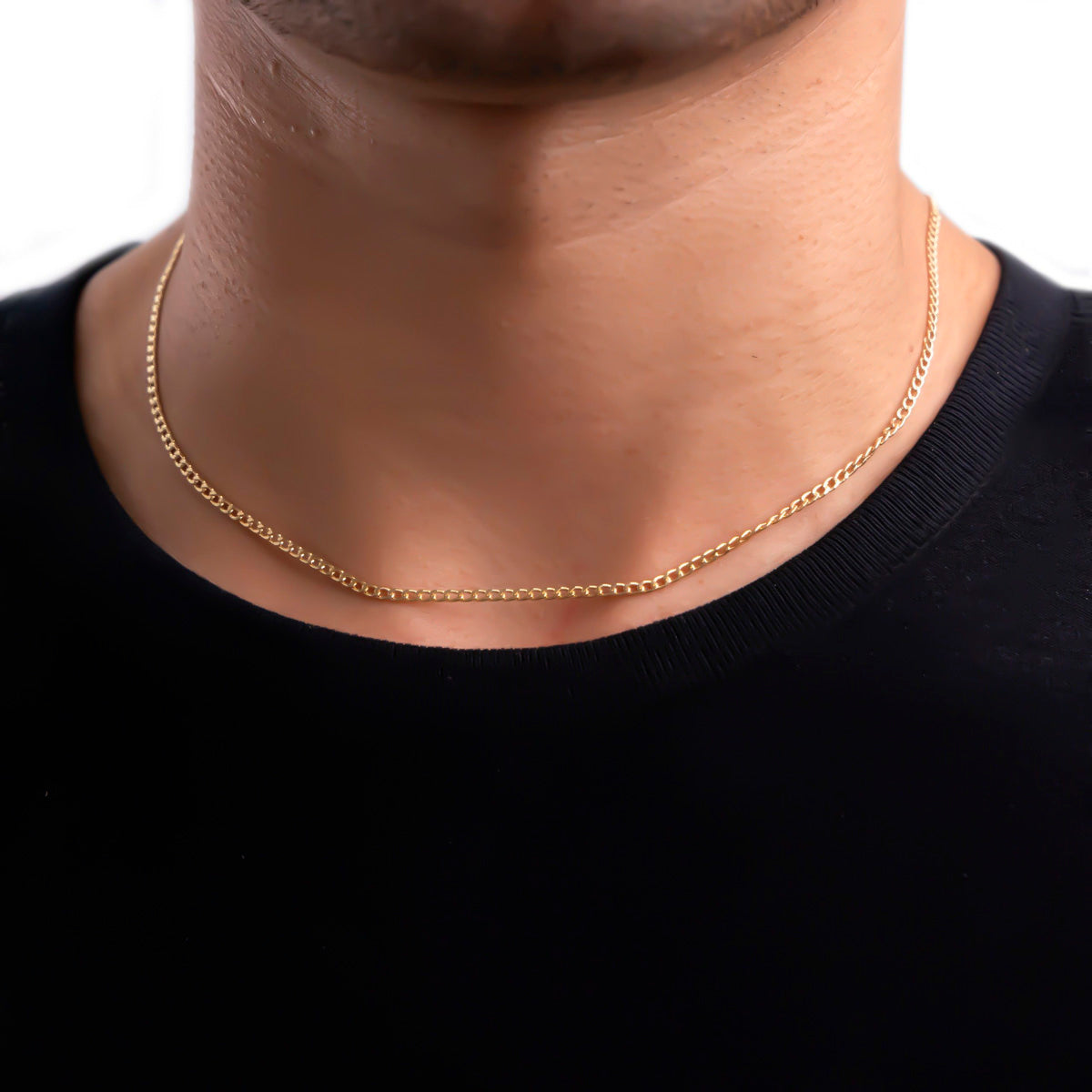 10k Italian Cuban Style Chain, 2mm Gauge, 45cm