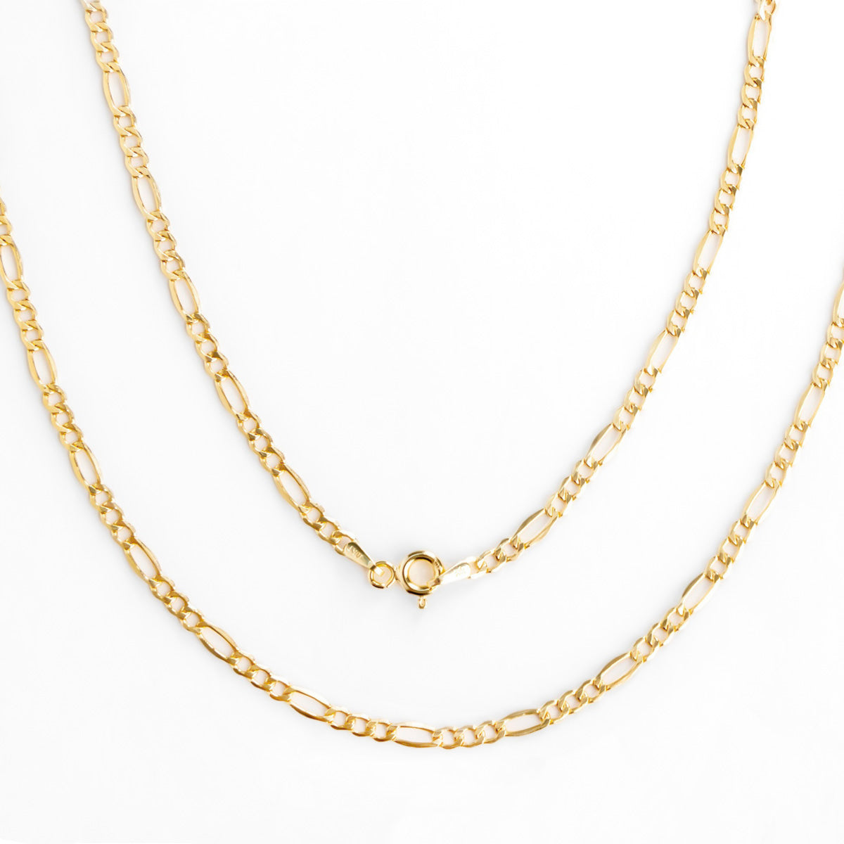 10K Hollow Figaro Italian Chain 2.6mm, 45cm