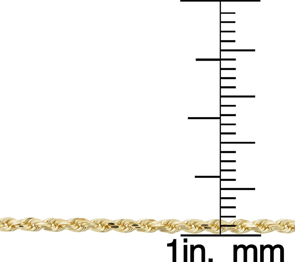 14k Italian Gold Chain Torsal Gauge Men 2.1mm 40cm