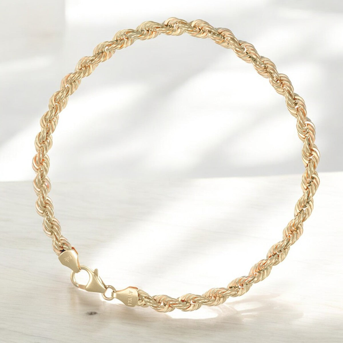 Pulso Torsal De Oro Italiano 10k, Calibre 4.5mm, 21.5 Cm