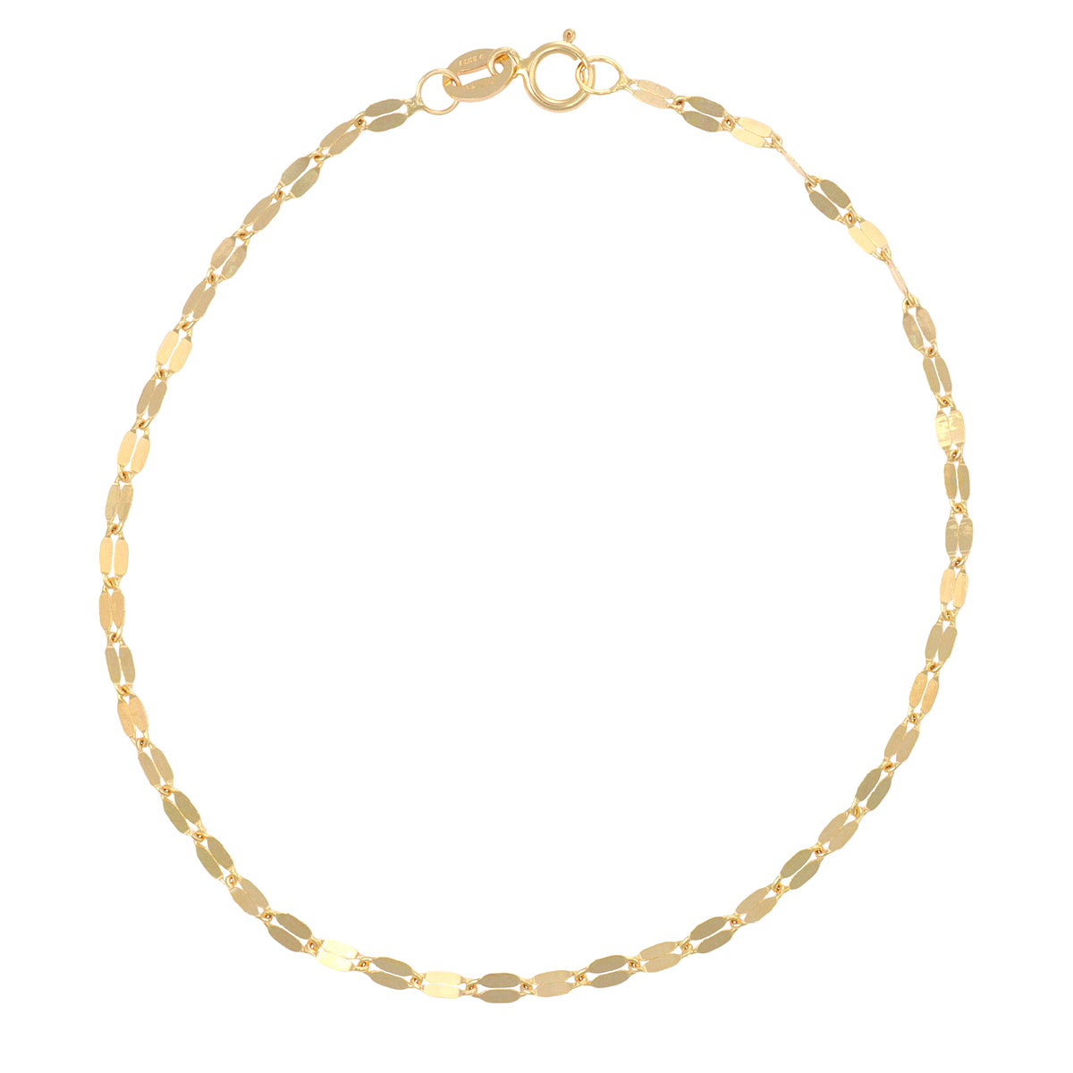 Pulsera Italiana Grano De Cafe De 10 Quilates 2.4mm, 18.5 Cm