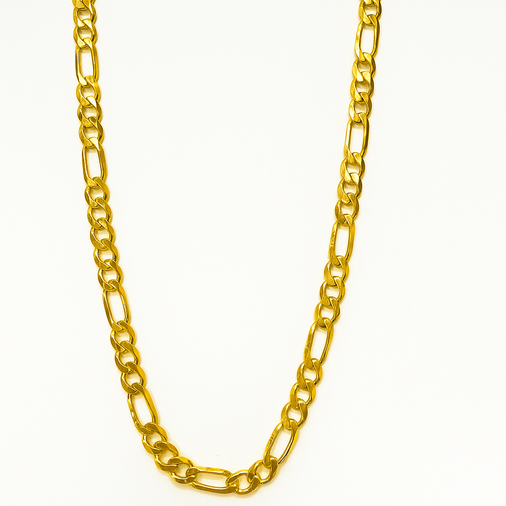 925 Silver Chain 3x1 Figaro Style 55 cm Gauge 5.1mm