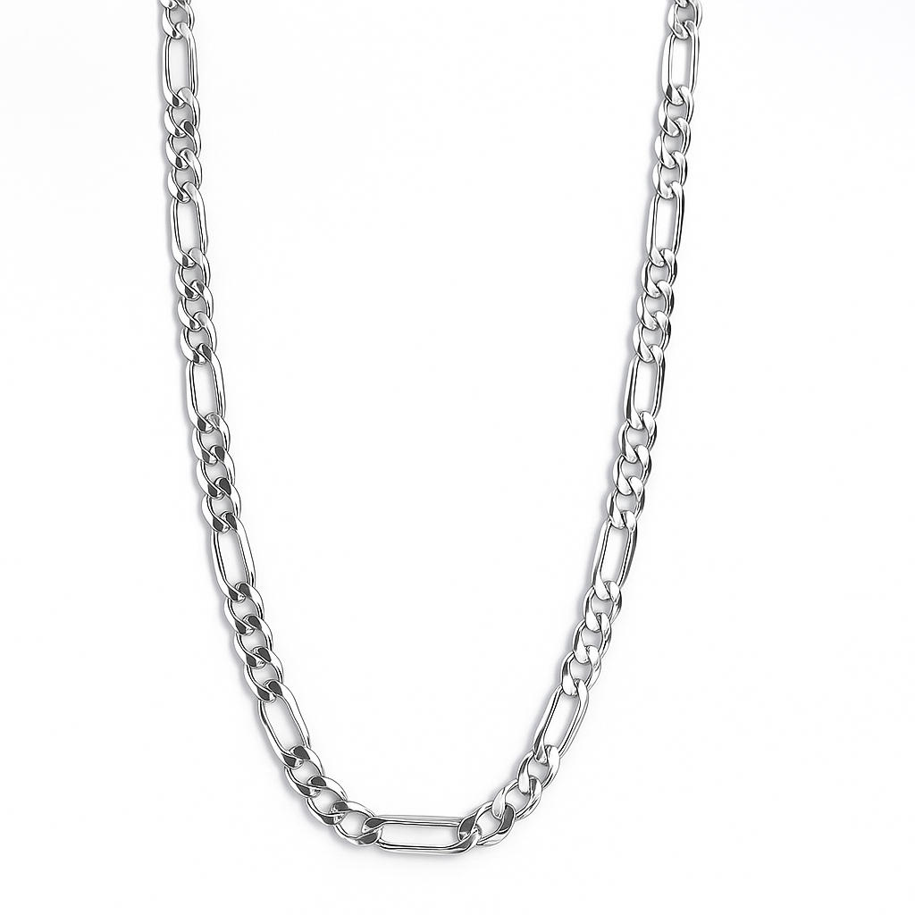 Cadena De Plata 925 Estilo 3x1 Figaro Calibre 4.1mm en 5 colores