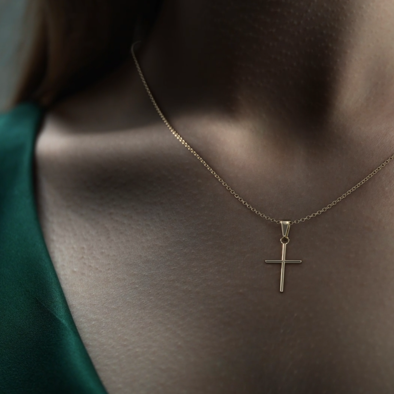 Dije Cruz de Oro 10 y 14 Quilates para Collar - Joyería Católica Ideal para Mujer, Hombre, Niña y Niño