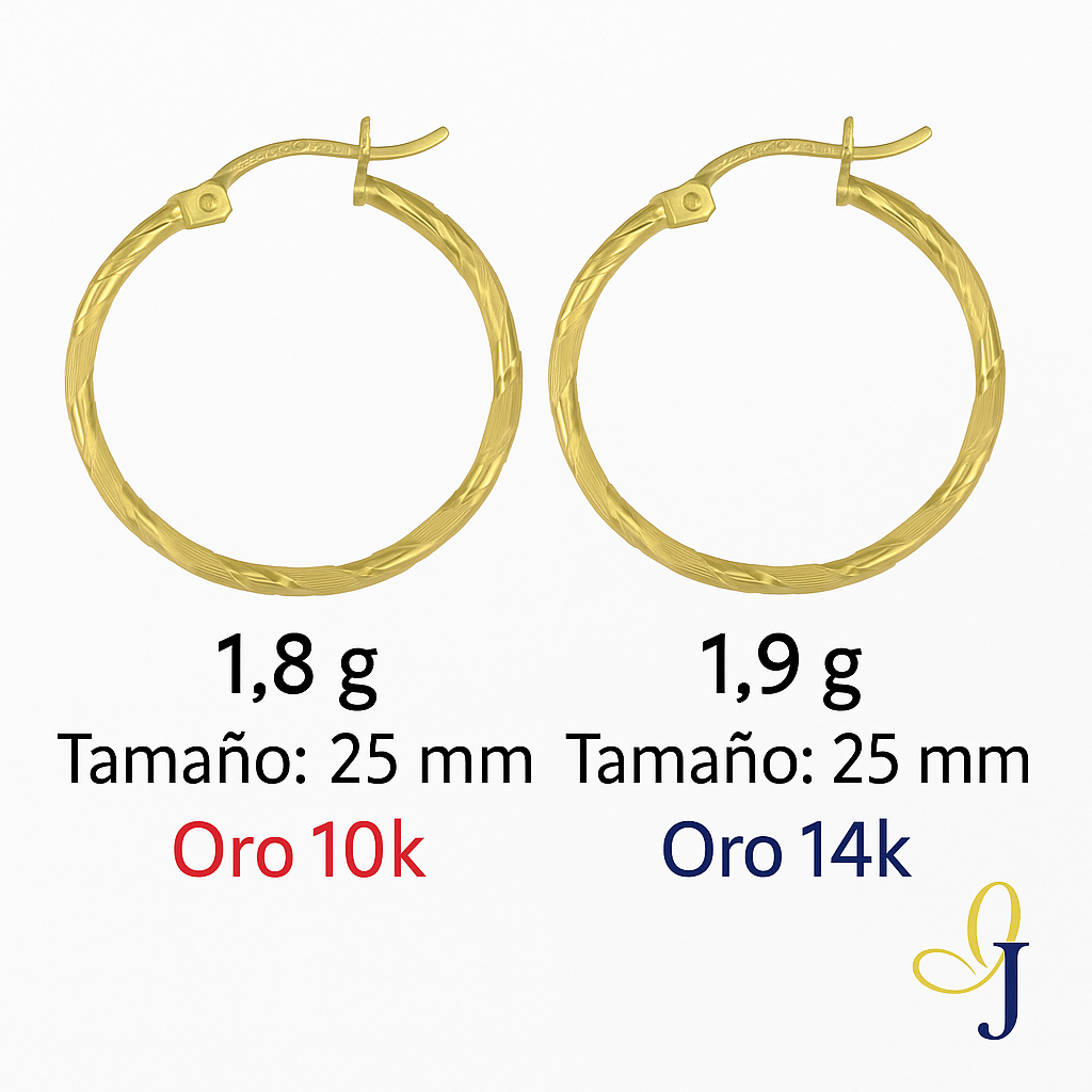 Arete Arracada Con Diamantado Cordon Blue De Oro