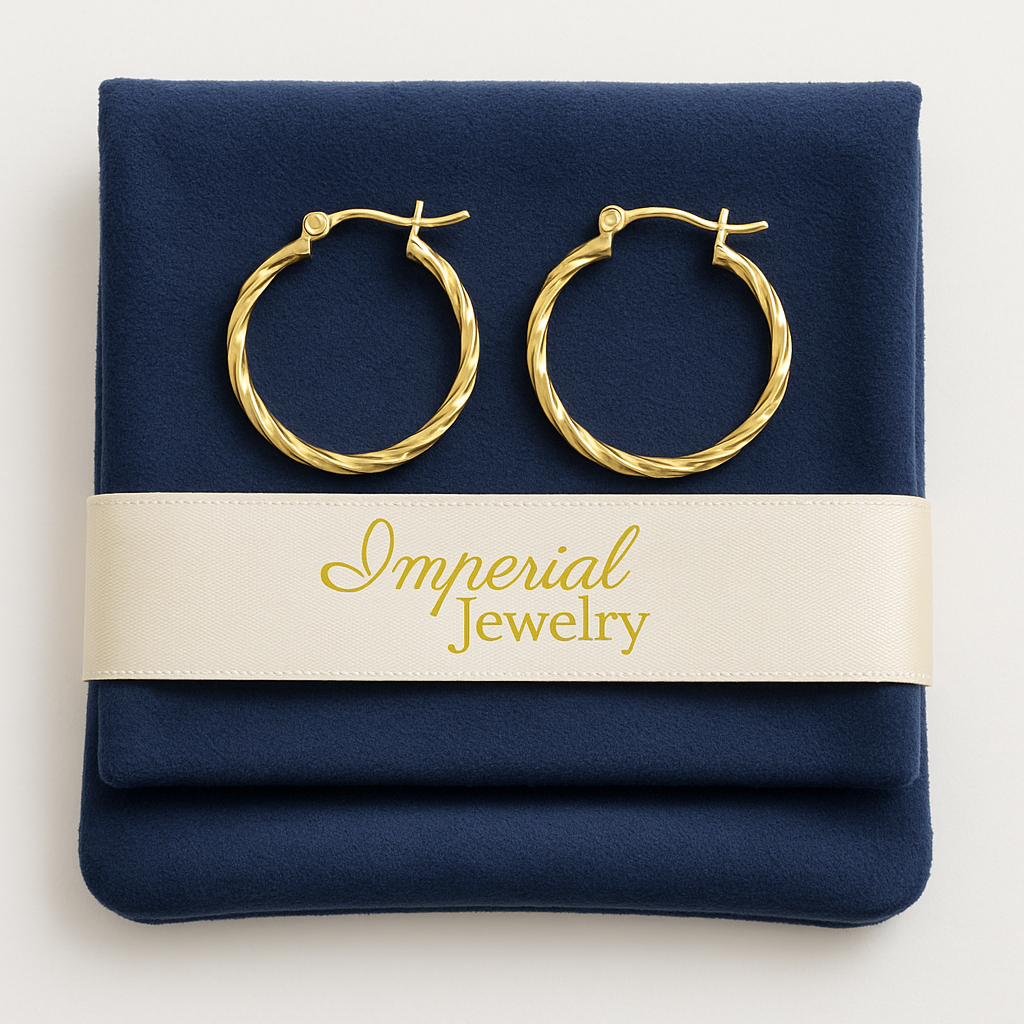 Arete Arracada De Oro De 10k Diamantada Estilo Torsal