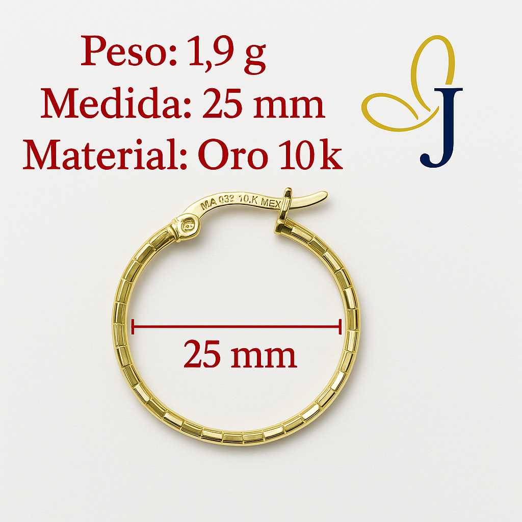 Arete Arracada Diamantada De Oro 10k Estilo Dominó