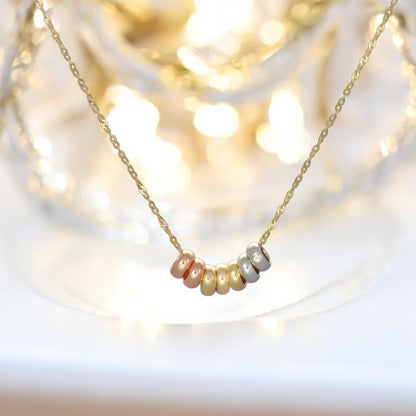 14k Italian Gold Choker with Tricolor Hoops