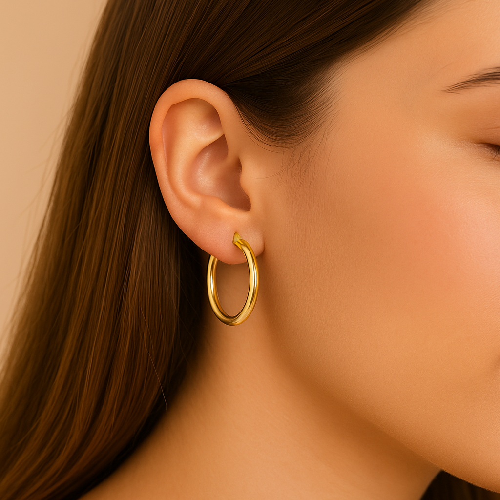 Arete Arracada De Oro 10k Lisa