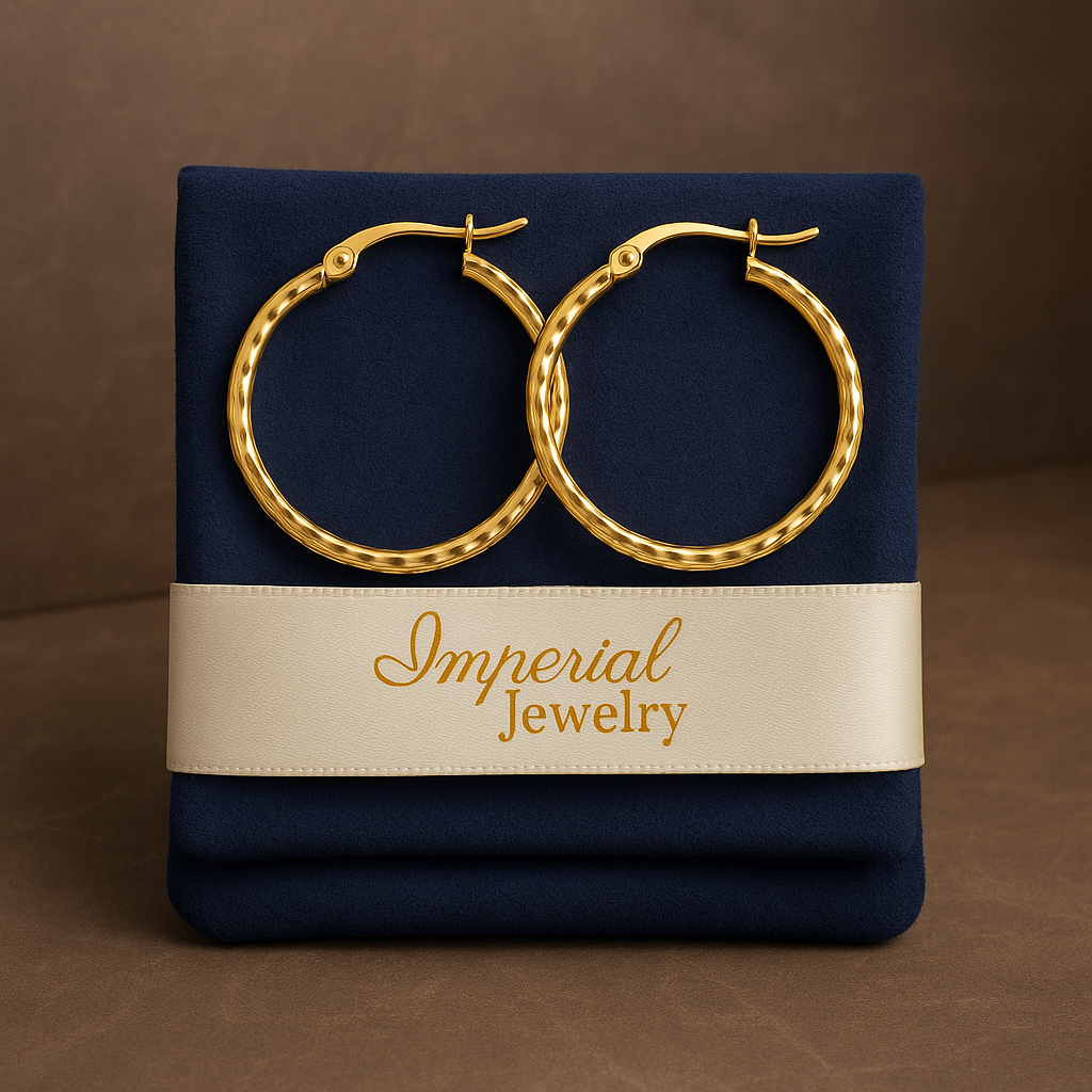Arracada Diamantada Italiana De Oro De 10k Estilo Panal 15 mm