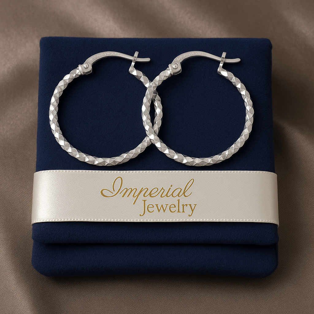 925 Silver Diamond Honeycomb Hoop Earring For Women