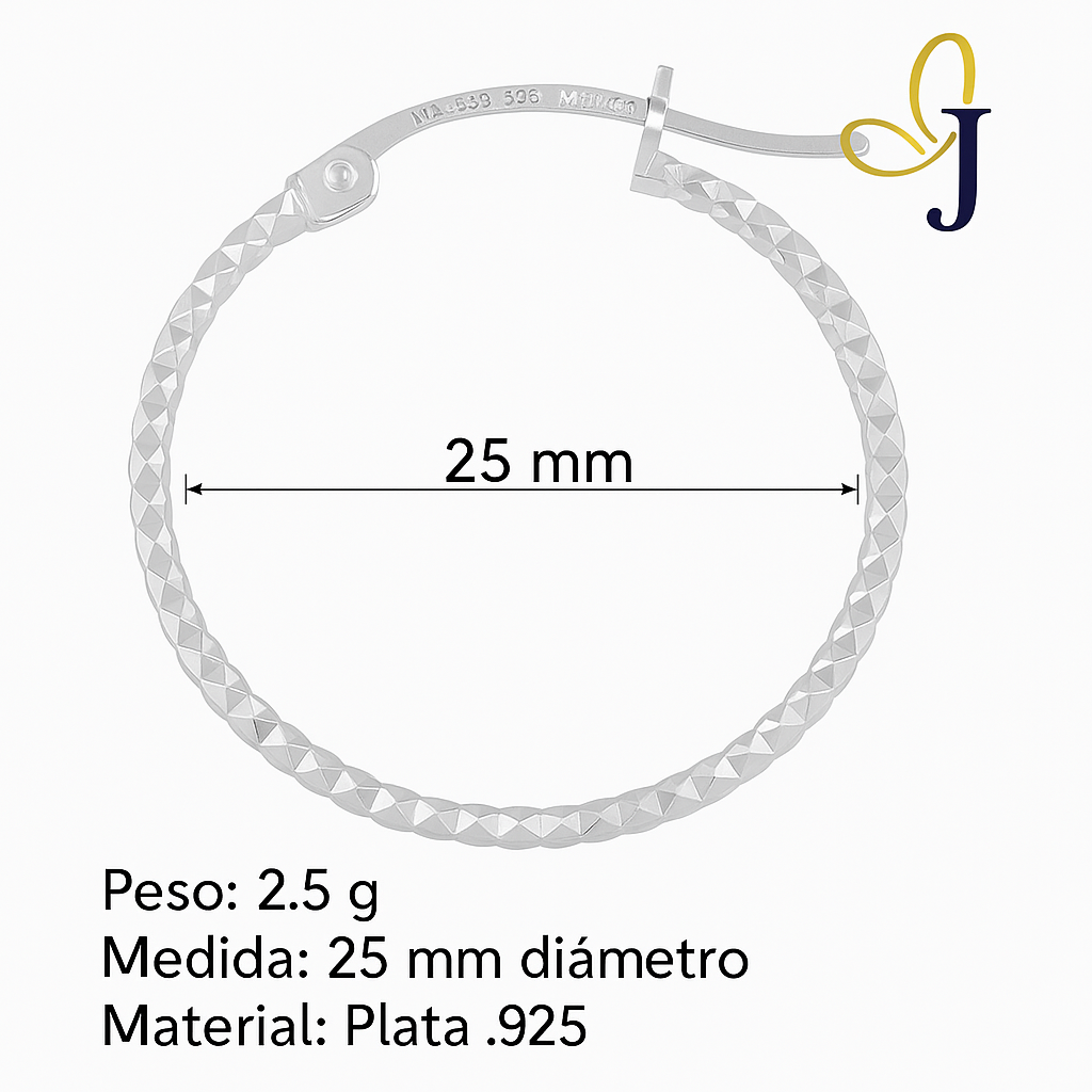 925 Silver Diamond Honeycomb Hoop Earring For Women