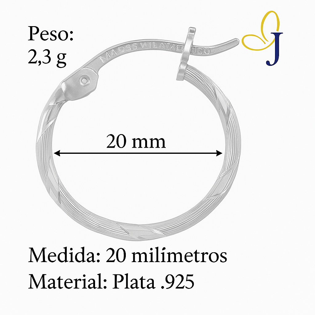 Arete Arracada Diamantada De Plata 925 Para Mujer Cordon Blue