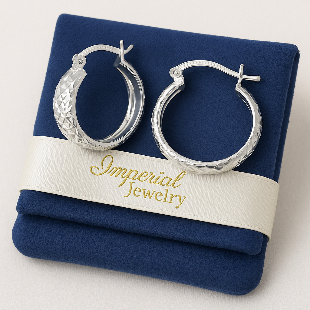 Arete Arracada Diamantada De Plata Ley 925 Tipo Bangle Estilo Panal