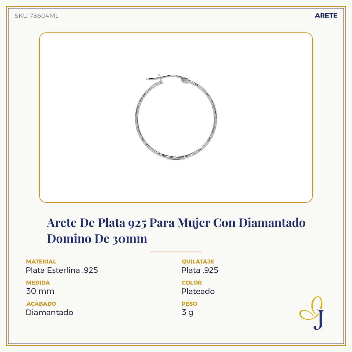 Arete Arracada Diamantada De Plata Ley 925 Para Mujer Estilo Domino