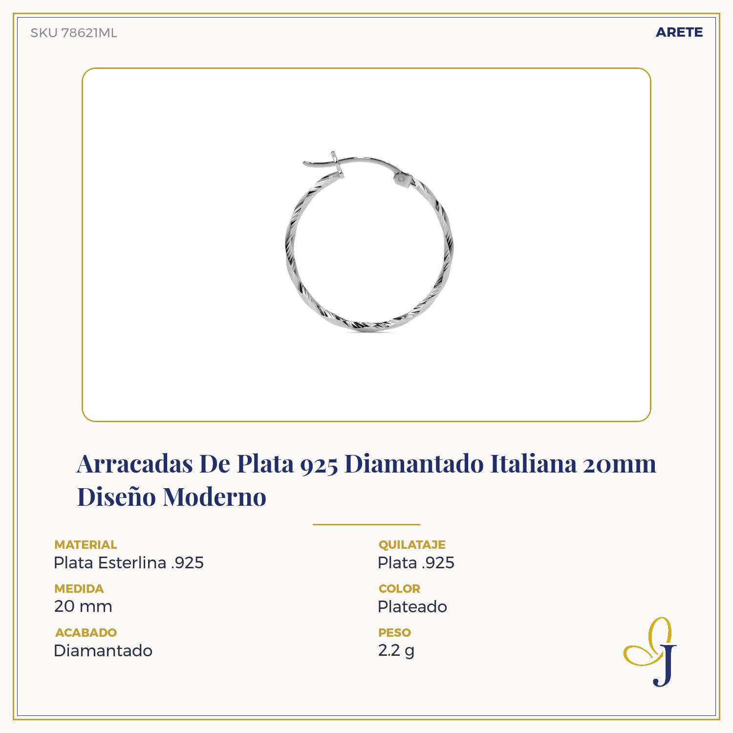 Arete De Plata 925 Para Mujer Con Diamantado Torsal