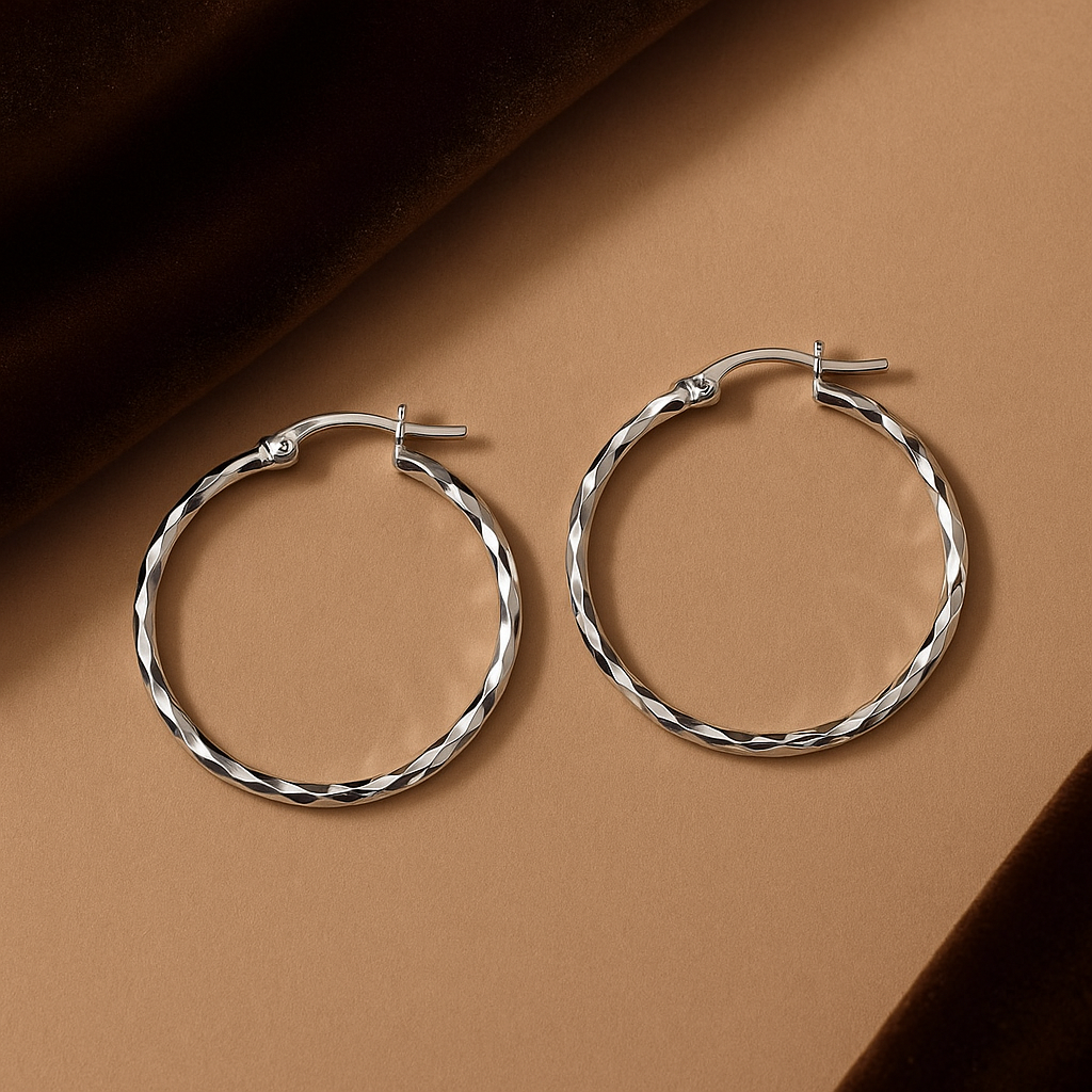 Arete Arracada Diamantada De Plata Ley 925 Para Mujer Confeti