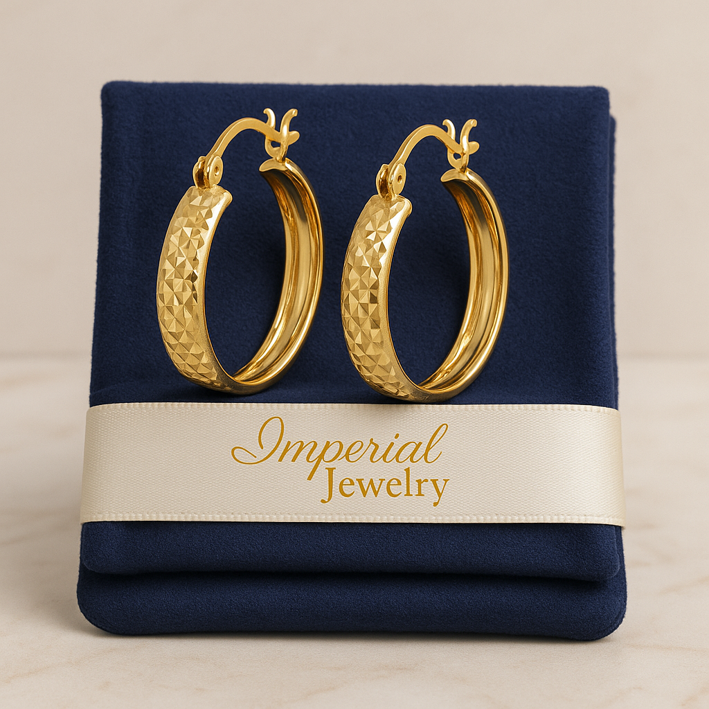 Arracada Diamantada Bangle De Oro 10k Estilo Panal, 4mm de Ancho