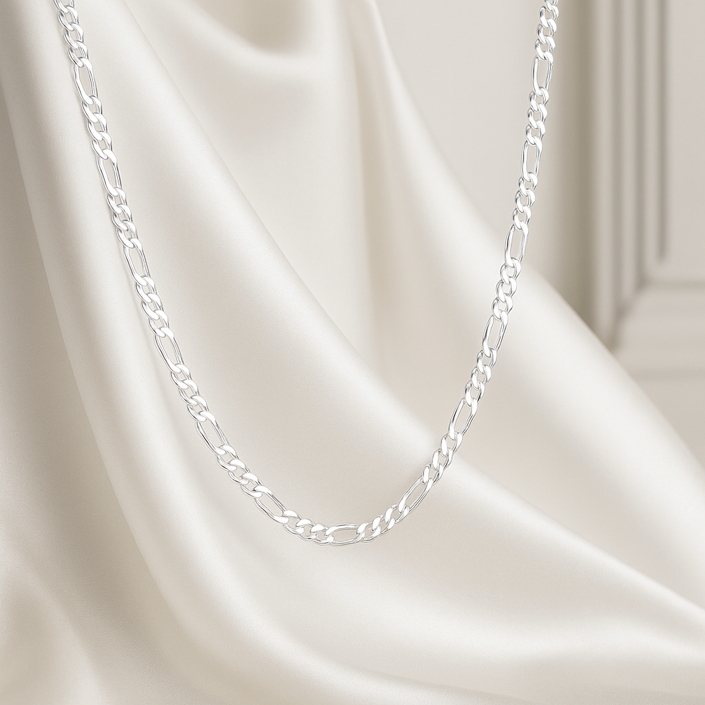 925 Silver Chain 3x1 Figaro Style 50 cm Gauge 6.1mm