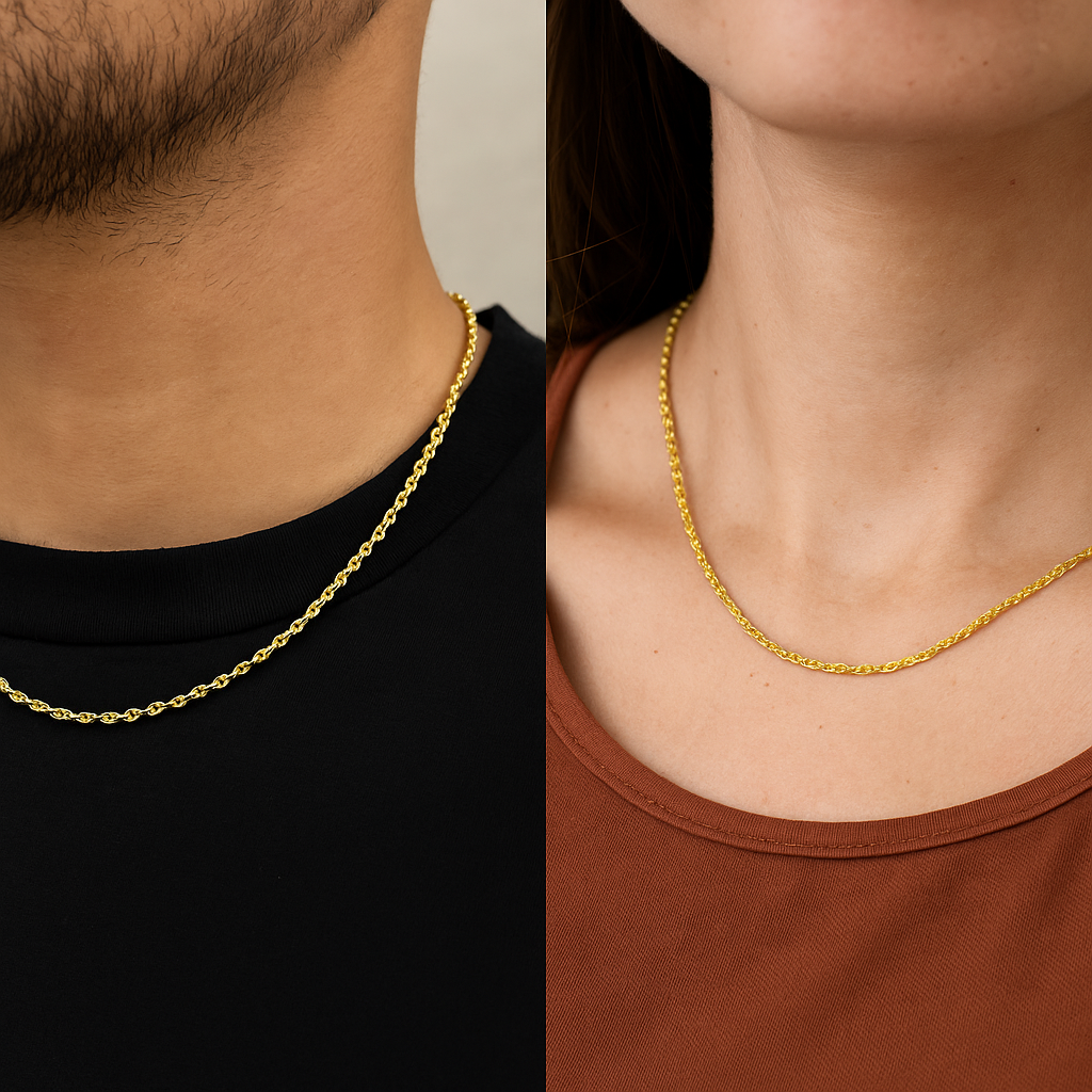 Italian Torsal 10k Gold Men's Chain Gauge 2.1mm 50 cm