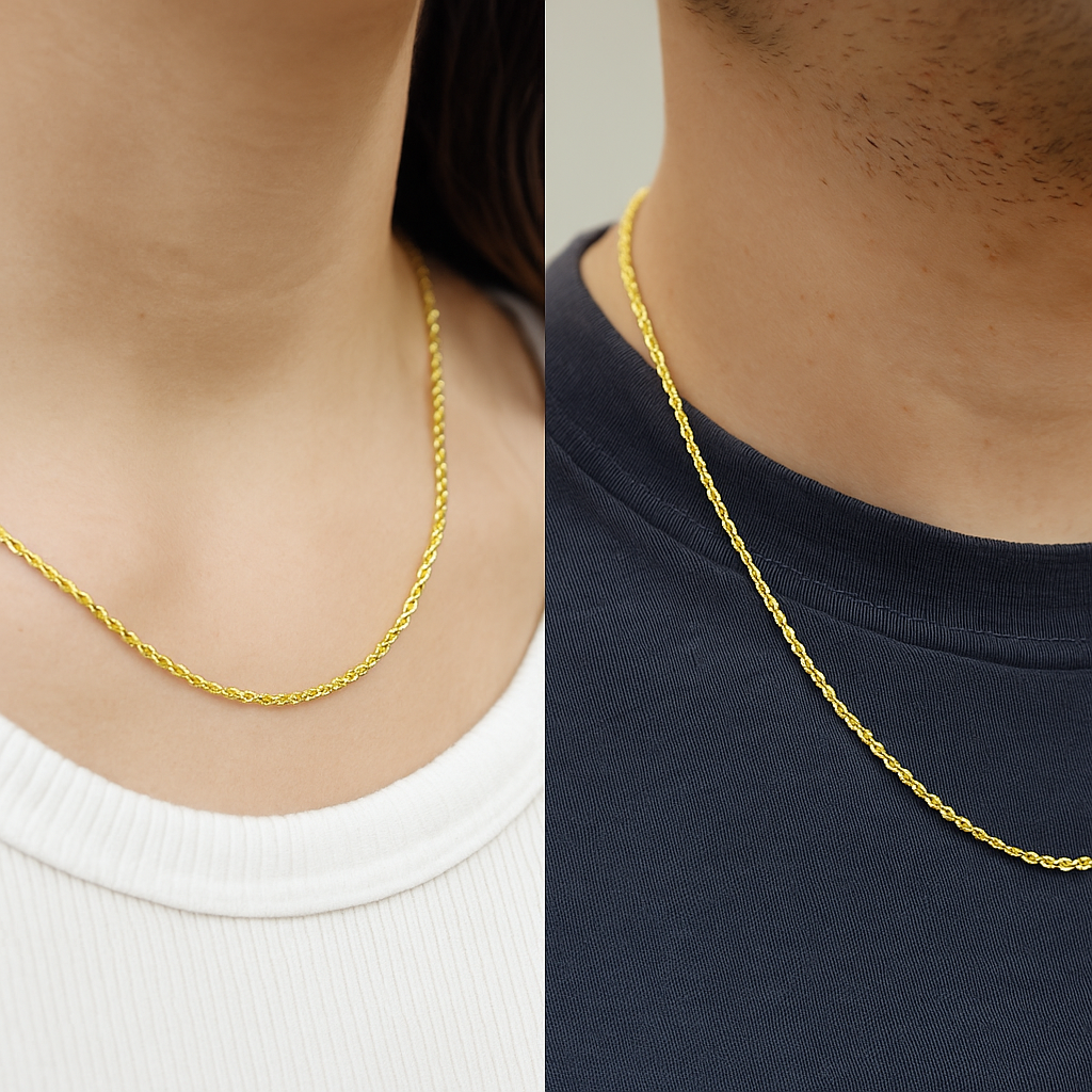 Italian Torsal Men's Gold Chain 10k Gauge 2.4mm 50 cm