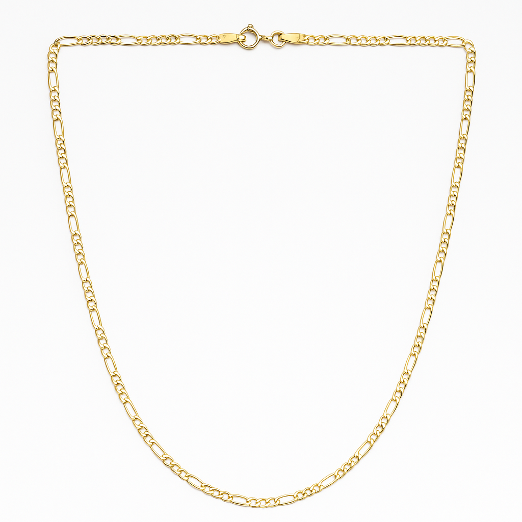 Italian Figaro 14k Gold Chain for Men 55cm Gauge 2mm