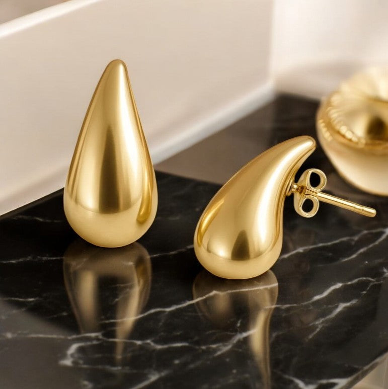 Arete  De Oro 10k En Forma De Gota