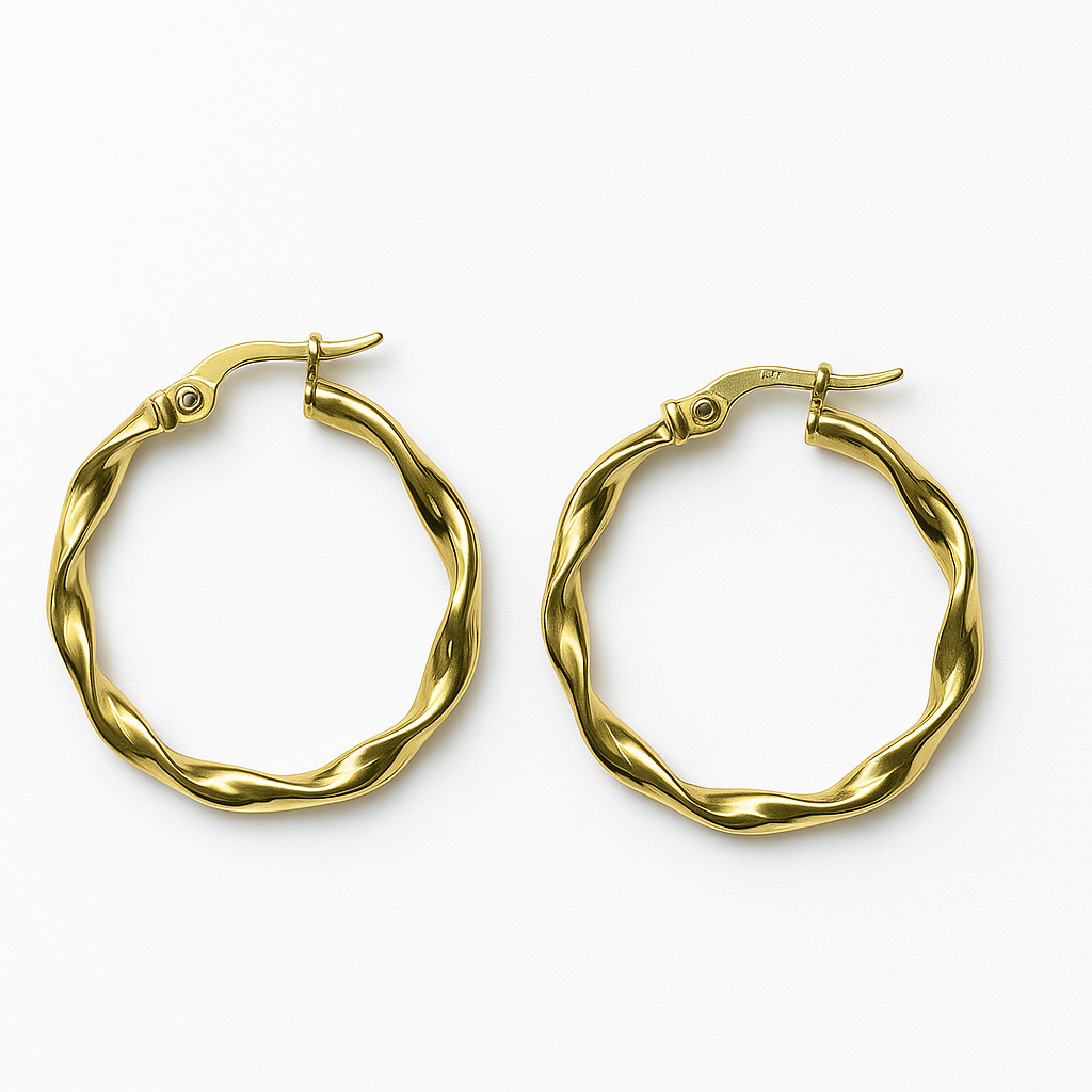 Arracada De Oro Italiana De 14k Torsida