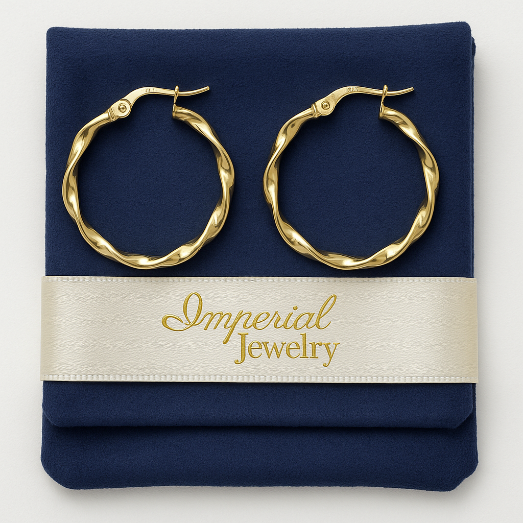 Arracada Italiana Torsal De Oro De 14k