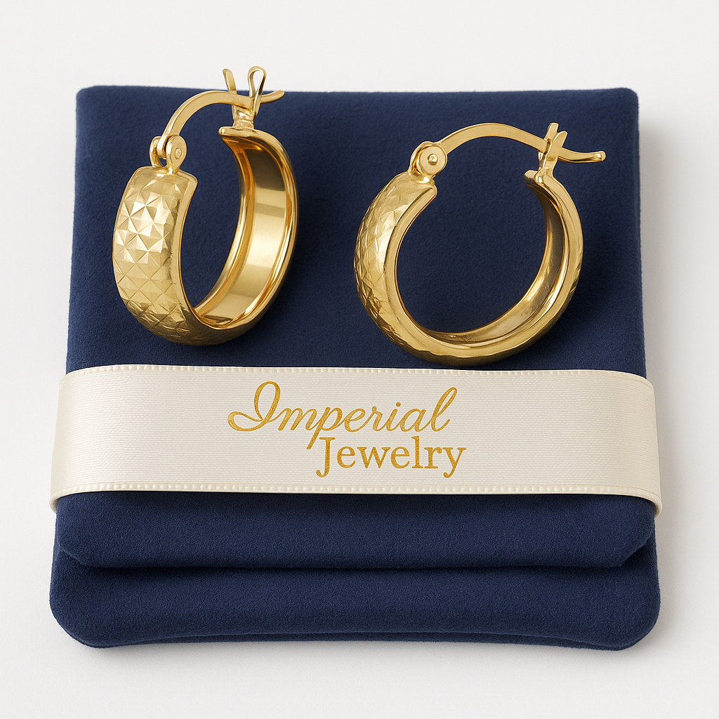 Arracada Diamantada Bangle De Oro 10k Estilo Panal, 6mm