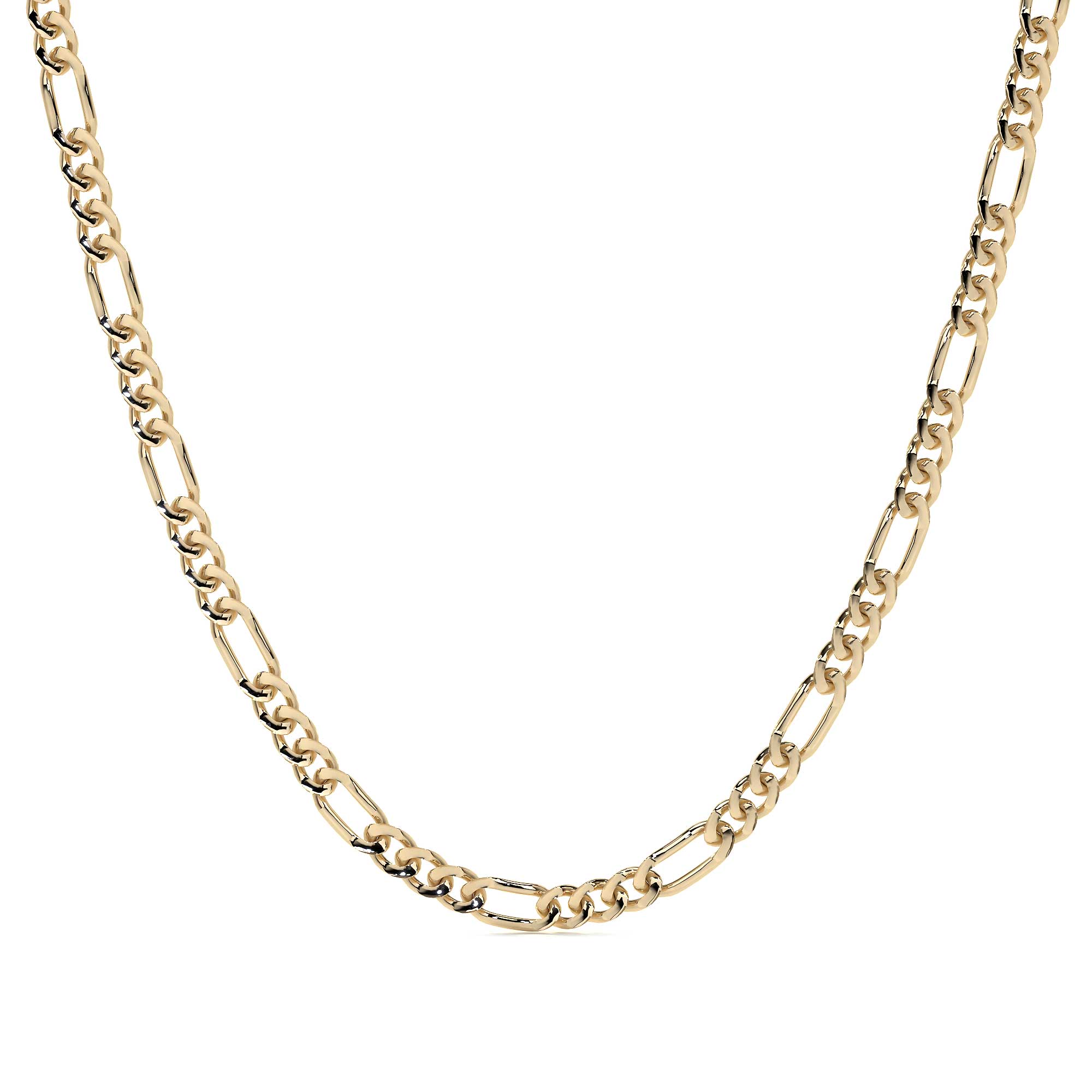 Cadena Figaro Oro 10k 4.3mm 50cm Dorado Clásica Diseño Italiano