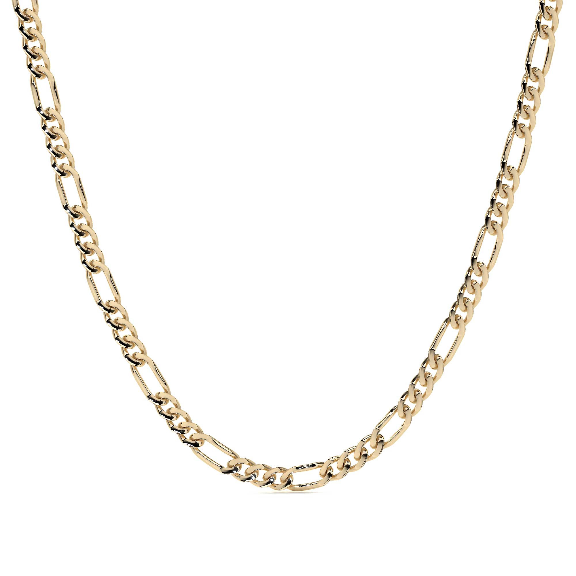Cadena Figaro Oro 10k 4.3mm 50cm Dorado Clásica Diseño Italiano