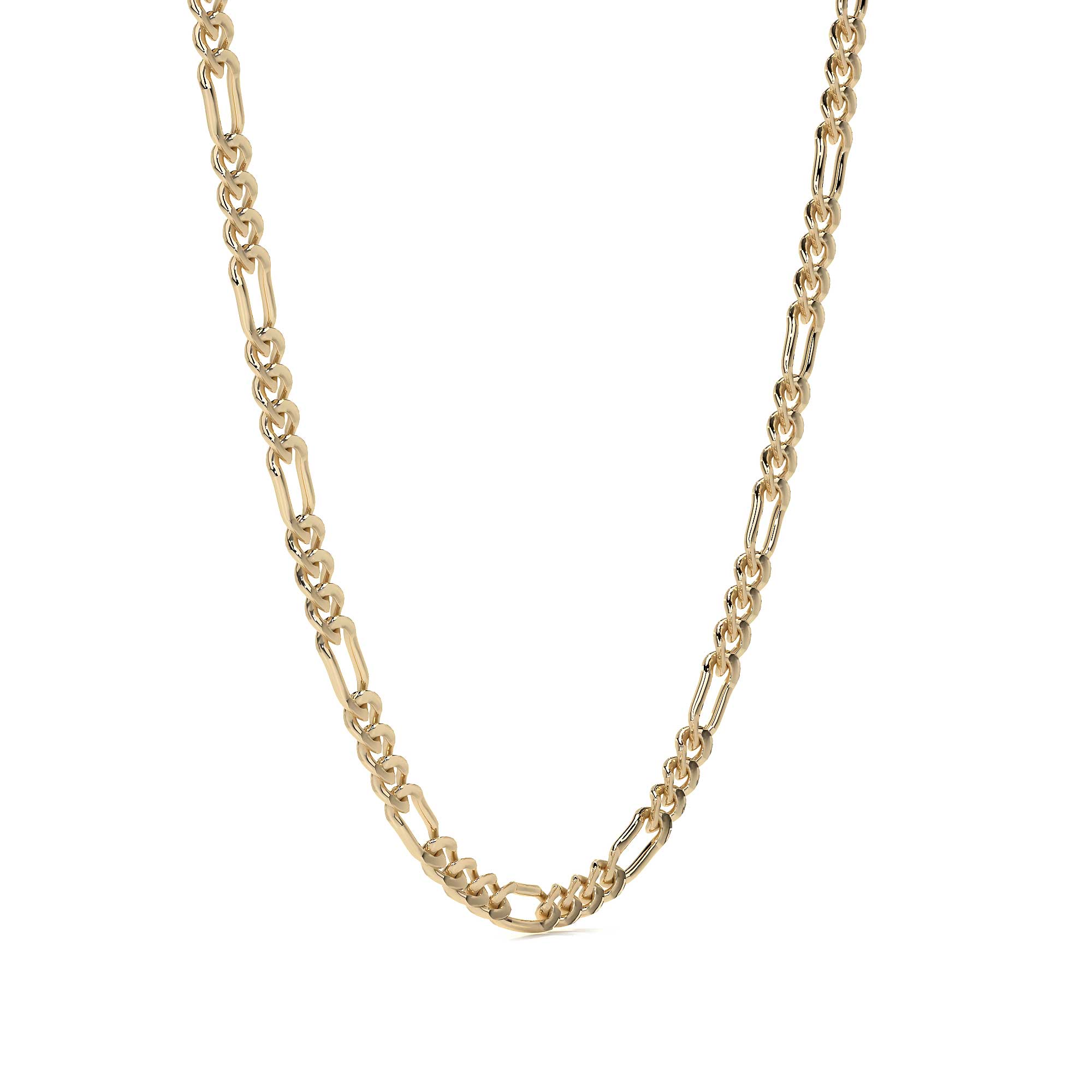 Cadena Italiana Figaro Solida De 10 Quilates 3.5mm, 45 Cm Dorado