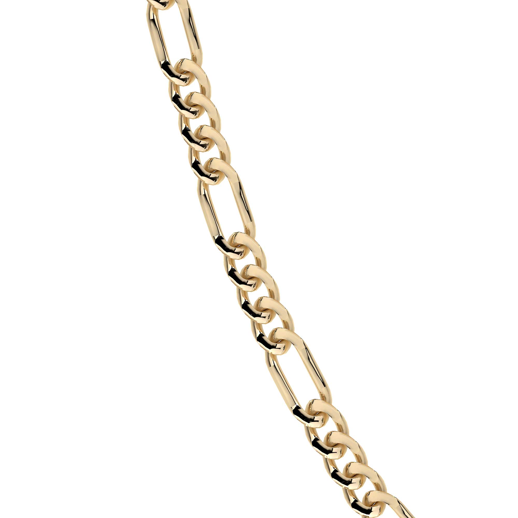 Cadena Italiana Figaro Solida De 10 Quilates 3.5mm, 45 Cm Dorado