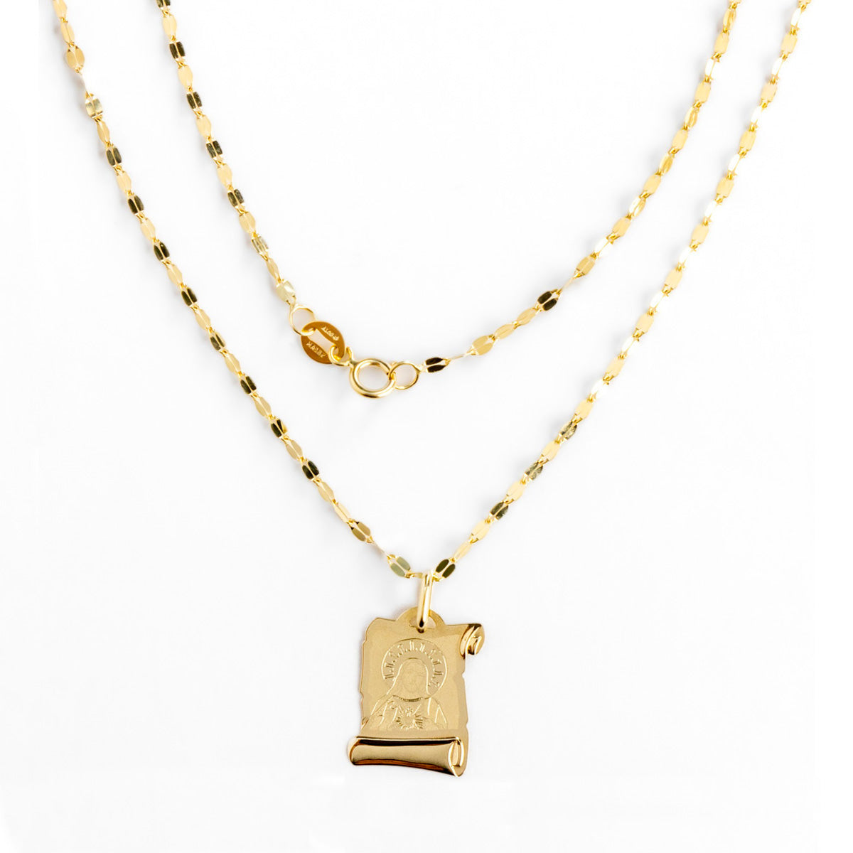 10k Gold Italian Sacred Heart Medal