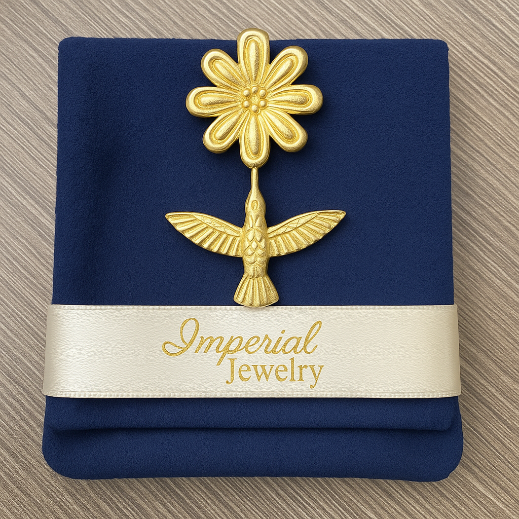 Arete broquel Colibrí con Flor en Oro de 10K