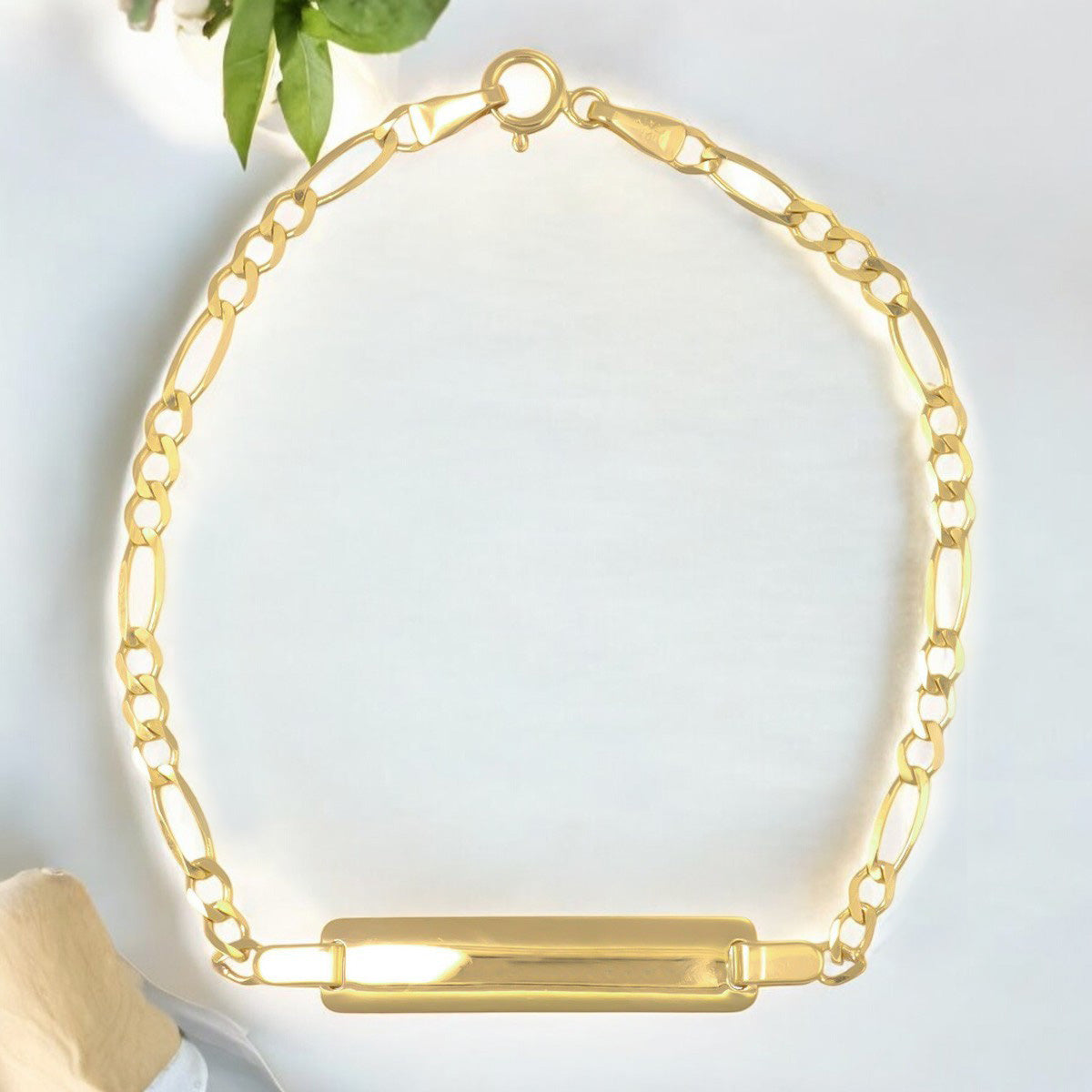 Esclava Italiana Figaro 3x1 De 10 Quilates 2.7mm, 16cm