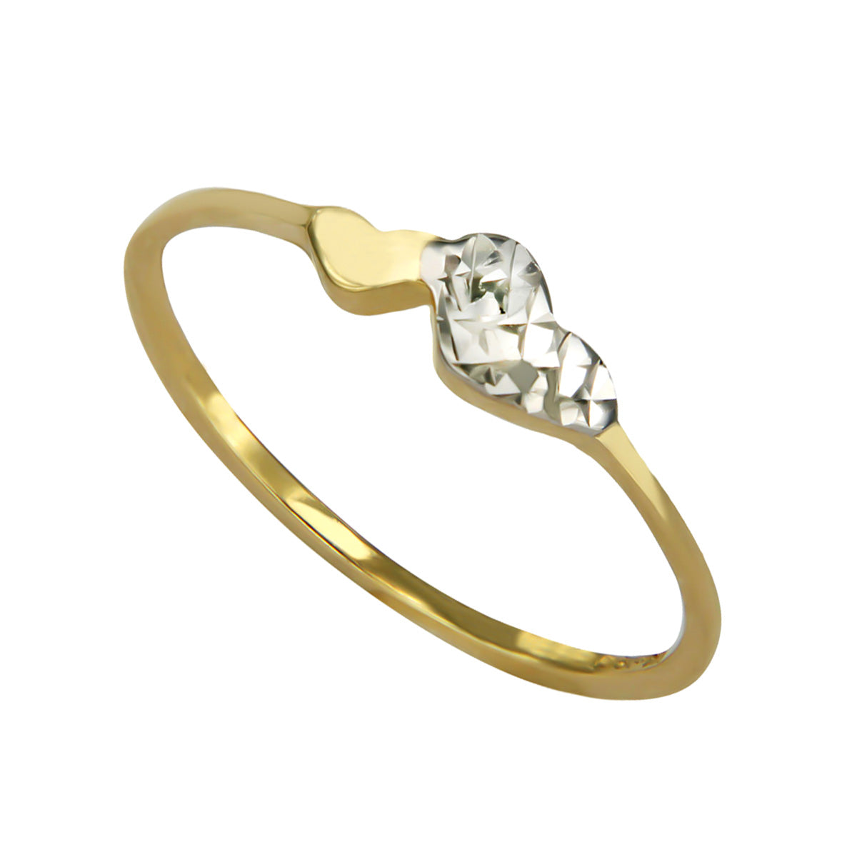 Anillo De Oro 14k Con Corazón Rodinado