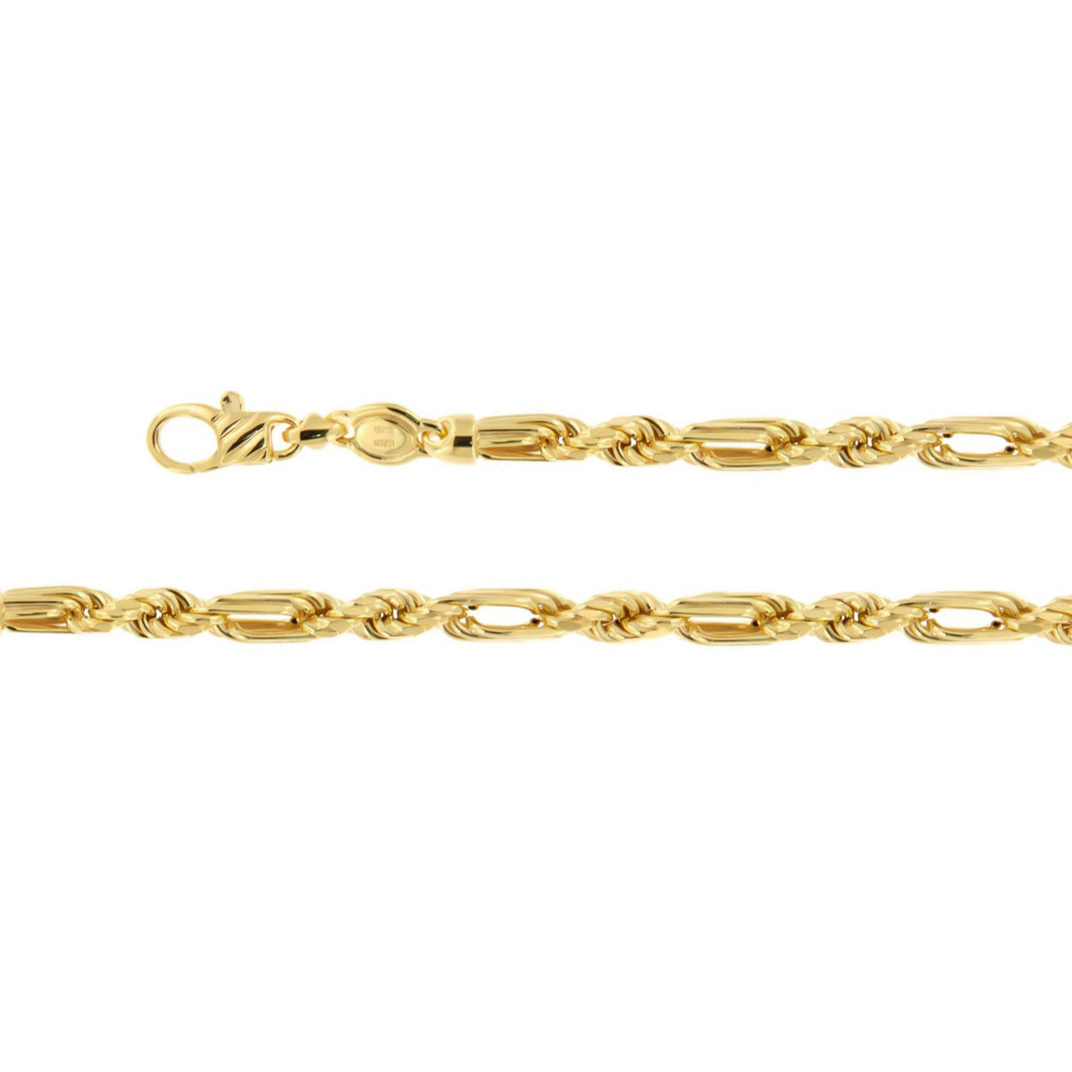 Italian 10k Gold Chain, Milano Style, 3mm Gauge, 60cm