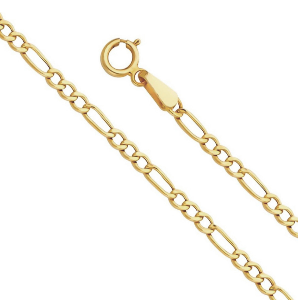 10K Solid Italian Figaro Chain 2.6mm, 60cm