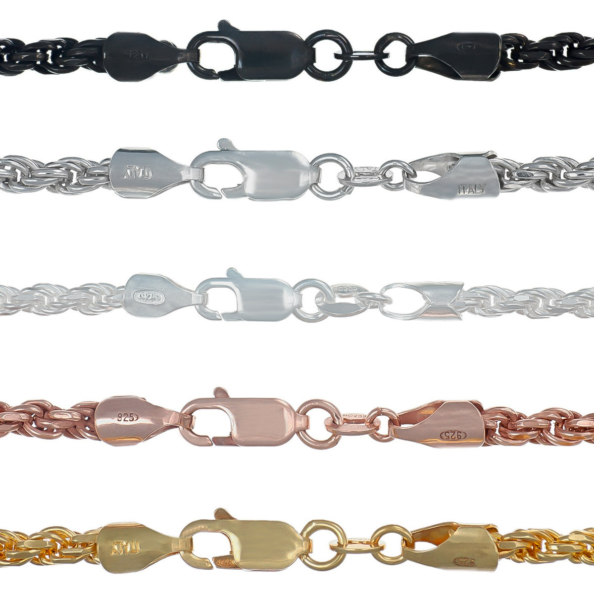 Torsal 925 Silver Chain 50cm Caliber 2.8 Mm, 4 Colors