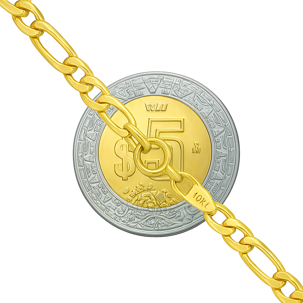 10k Italian Gold Chain, 3x1 Hollow Figaro Style, 40 cm