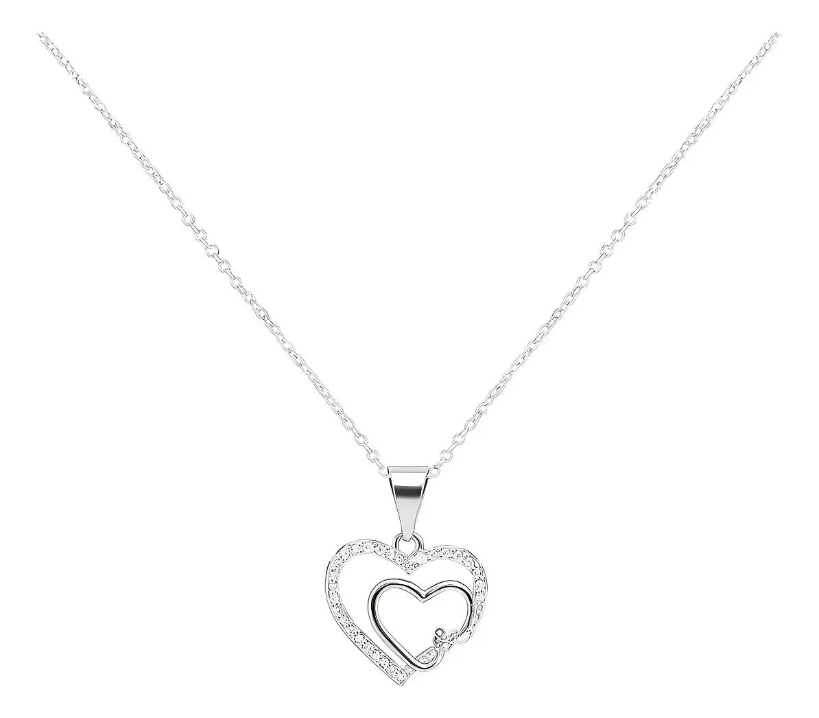 Collar De Corazones Entrelazados Para Mujer De Plata 925