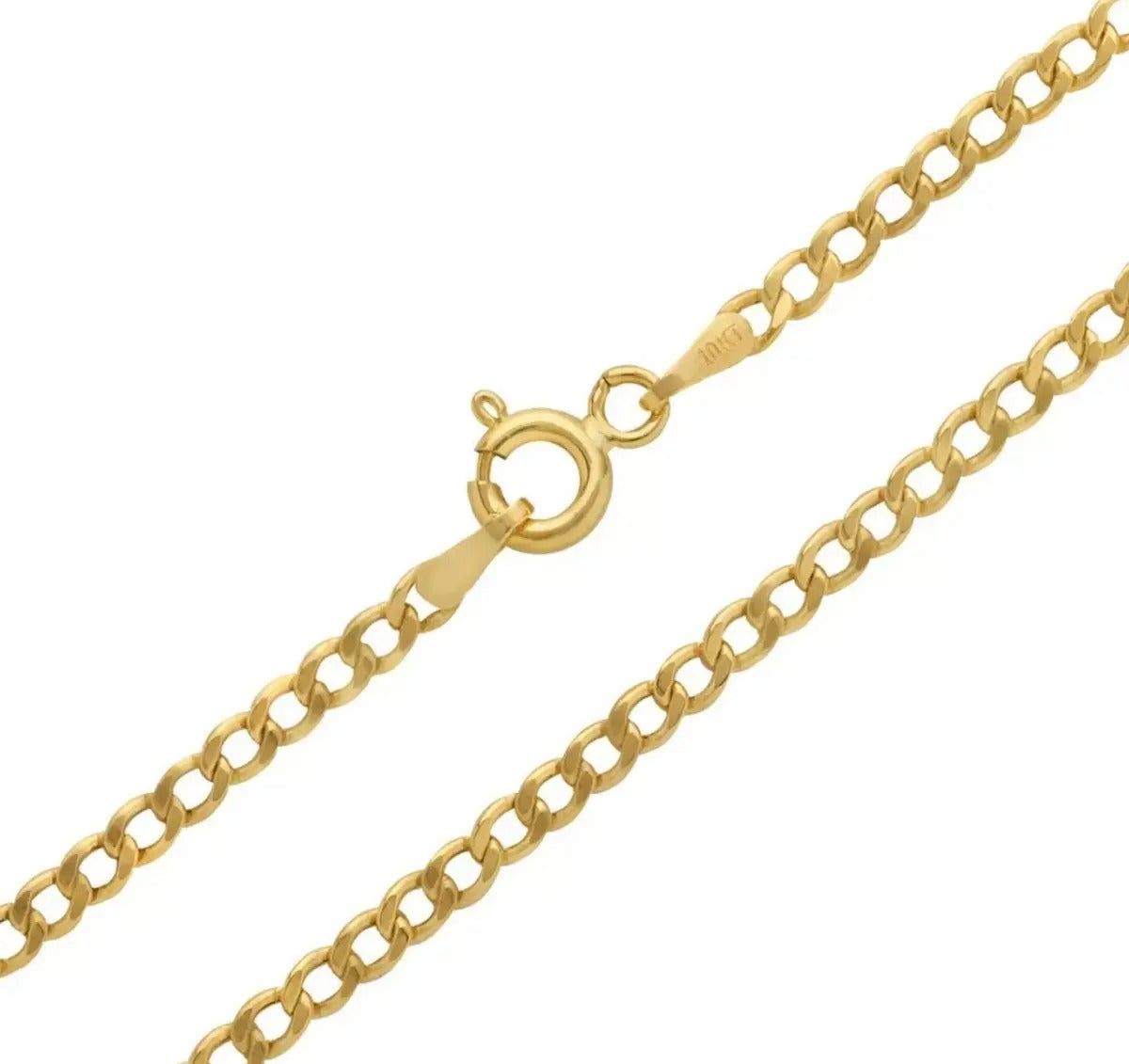 Cadena Italiana De 10k, Estilo Cubana, Calibre 2mm, De 55cm