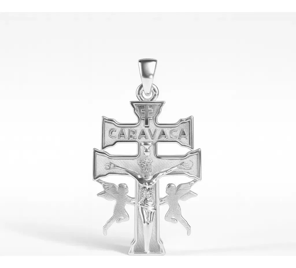 Dije De Plata 925 Para Hombre De Cruz De Caravaca De 2.3 Mm Plateado